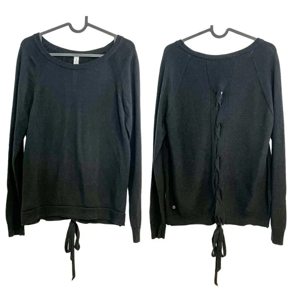 Lululemon Tied To You Sweater Black 8